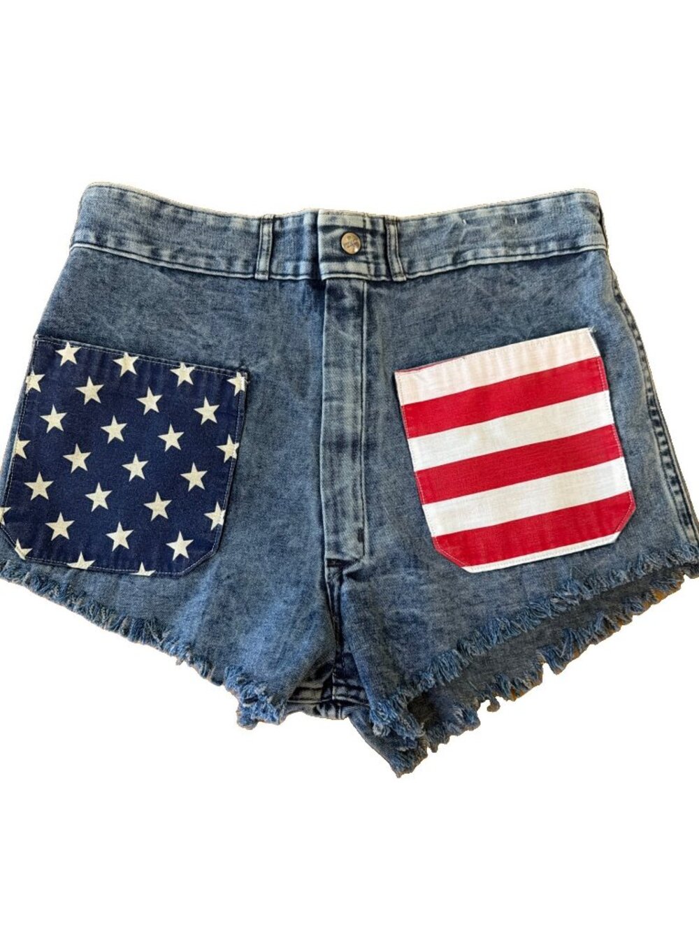 Vintage Seafarer Cut Off Short Daisy Dukes American Flag Jean Shorts Waist 30”